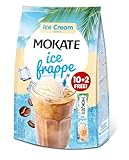 MOKATE® Frappe ICE-COFFEE Eiskaffe Instantkaffee | 12 Sticks | Geschmack : Sahneeis | Instant Kaffee Getränkepulver Smooth & Creamy Pulver Getränke | koffeinhaltig