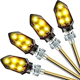 NIGOOLATA 4 Stück LED Motorrad Blinker, 12V Mini Blinker E-geprüft mit Wasserdichtigkeit für verschiedene Zweiräder