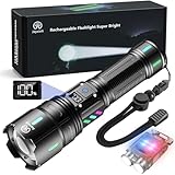 Jayxinli Taschenlampe LED Aufladbar 1,000,000 Lumen, Extrem Hell, Starke, 5 Lichtmodi, Zoombar, 5000 mAh Batte, IPX7 Wasserdicht Taschenlampen für Camping, Outdoor, Notfäll