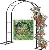 Gartenlaube, Stahlrahmen, wetterbeständiger Metallbogen für Kletterpflanzen, freistehend, Rankgitter, Pergola, 1,2 m, 1,4 m, 1,8 m, 2,4 m, 3 m, 3,5 m breit, weiß, B 1,8 m x H 2,2 m