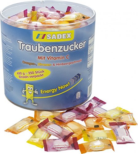 Sadex Traubenzucker Dose einzelverpackte Bonbons mit Vitamin C 650g