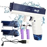 Wasserpistole Elektrisch, Elektrische Wasserpistole für Erwachsene und Kinder, 9M Pistols Großer Reichweite Wasserpistole,Wasser Spielzeug Pistolen für Sommer Strand Outdoor Pool Spielzeug (Blau)