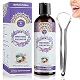 100ml Kokosöl Mundspülung,Mit Zungenschaber,Mundwasser für die tägliche Pflege und Reinigung,Ölziehen mit Zungenschaber,bekämpft wirksam Mundgeruch