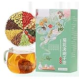 Tee, mit Chrysantheme, Cassia Samen, Gesundheit Kräutergetränk Beutel, Kaltes und heißes Aufbrühen, Einzelne dreieckige Teebeutel, Geschenke für Teetrinker, 120g, 20 Teebeutel