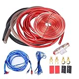 EVTSCAN Car Audio Subwoofer Kabel, 4 Gauge 2800W Car Audio Subwoofer Verstärker Lautsprecher Installation Draht Kabel Kit Sicherungsanzug