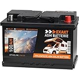 EXAKT AGM Batterie 100Ah 12V Solarbatterie Wohnmobilbatterie Bootsbatterie Camping Versorgungsbatterie