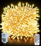 LITOHOM Lichterkette außen 50M 500 LED, Weihnachtsbeleuchtung innen mit stecker, Fernbedienung und Timer, 8 Modi IP44 wasserdicht Weihnachtsbaum Lichterkette Strom für Haus Garten Hochzeit Party Deko