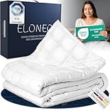 ELONEO NEU Gewichtsdecke 200x200 cm mit 9 kg, TÜV und Oeko-Tex Zertifiziert, Weighted Blanket aus 100% Baumwolle, Entspannungsdecke & Anti-Stress Therapiedecke, schwere Decke zum Schlafen