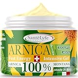 SantèLyfe Pharma Arnika-Gel Forte Konzentrat 100%, Arnika-Creme für Pferde und Menschen 500 ml bei Muskel- und Gelenkschmerzen, natürliche Formel mit Minze und Eukalyptus 100% Made in Italy