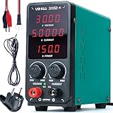 YIHUA 3005D-III DC Labor Netzteil 30 V 5A Regelbar Bench DC Labornetzgerät Regelbar mit Krokodilklemmen, automatischer CC/CV-Modus für Elektronik, Reparatur, Galvanik, Ingenieurausbildung