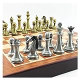Schachspiel Tragbares Spiel aus Holz Klappschachbrett König Höhe 67 mm