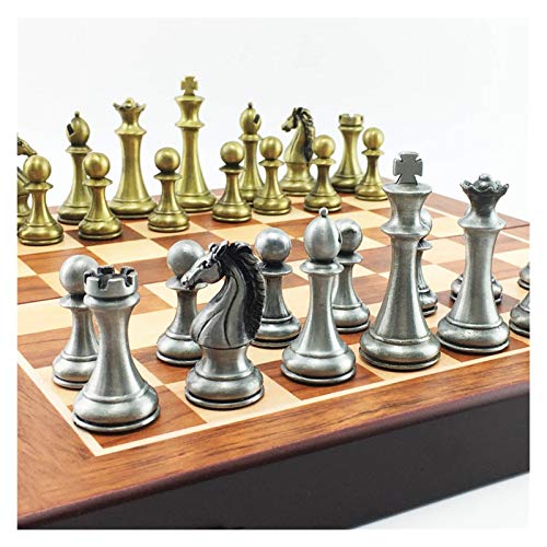 Schachspiel Tragbares Spiel aus Holz faltbares Schachbrett Königshöhe 67 mm