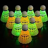 YouYuer 8PCS LED Badminton Federbälle LED Nylon Sport Training Badminton Naturfederbälle Federball Shuttle Mit Stabilität Haltbarkeit Badmintonbälle Badminton Bälle für Bewegung(Zufällige Farbe)