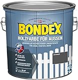 Bondex Holzfarbe für Außen, 2,5 L, Anthrazit, für ca. 25 m², Wetter- & UV-beständig, atmungsaktiv, seidenglänzend