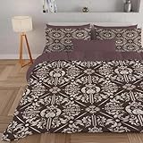 PNHCL Vintage Bettdecke 155x220 4 Jahreszeiten, Cottagecore Bettdecke ohne Bezug, Bequeme und Weiche Ganzjahresdecke, Tradition Ethno Muster Waschbar Schlafdecke mit 2 Kissenbezüge 80x80 cm A648