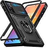 Giyer für Samsung Galaxy S21 Ultra Hülle, Handyhülle S21 Ultra 5G mit Kameraschutz 360° Metall Ring Ständer Stoßfest Bumper Schutzhülle Samsung S21 Ultra 6.8' Case Cover (Schwarz)