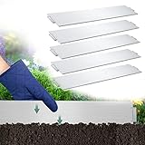 Vigevee Rasenkante verzinkt Metall, 5m 10m 15m 20m 25m 30m 35m 40m 45m 50m 100x15cm oder 100x18cm Beeteinfassung Mähkante Palisade Gartenbeet, Silber (Länge 10m - Höhe 18cm)