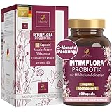 Vitactiv INTIMFLORA PROBIOTIK Milchsäurebakterien - 60 Probiotika Kapseln für Frauen bzw. Scheidenflora - 6 Stämme, 130 Mrd. KbE/g, Akazienfasern Präbiotika - D-Mannose, Cranberry, Vitamin B3