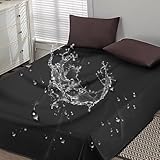 Wasserdichtes PVC-Bettlaken, 1,3 m x 2,2 m, Bettlaken, wasserdicht, öldicht, schmutzabweisend, Matratzenschoner, Schönheitsmassage, schwarz, verdickter Schutzbezug für Bett, Doppelbett, Einzelbett
