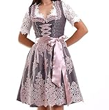 Lifos 0300 Dirndl Germandress 2Tlg. Oktoberfest Gr.34 bis 52 (42, Khaki-Rosa)