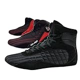 FOX-FIGHT B7 Kampfsport Schuhe | für Damen und Herren | Atmungsaktiv Flexibel | Wildleder | Ringerschuhe | Athletik Fitnesschuhe Bodybuilding | 45 / Black