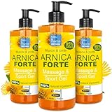 Arnica EXTRA STRONG Muskel- und Gelenkmassagegel. Beruhigend. Antidehnungsstreifen. Sport Relief Gel für Sportler. Müde Beine. Varizen - SPARPAKET 3 x 200 ml - 600 ml