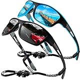 Perfectmiaoxuan Polarisierte Sonnenbrille Herren Damen Radfahren Fahren Angeln Klettern Sommer Outdoor Mode Leichtgewicht Urlaub Reisen Sonnenbrille Seil Brillen Halter Cat 3 CE