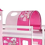 IDIMEX Tunnel für Hochbett Prinzessin Rutschbett Spielbett Kinderbett in pink/rosa