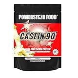 Powerstar CASEIN 90 Casein-Protein-Pulver 1000 g | Calciumcaseinat aus Weidemilch | Bis zu 88,3% Protein | Ideal als Diät- und Nachtprotein | Eiweiß-Pulver für Muskelaufbau & -erhalt | Vanilla