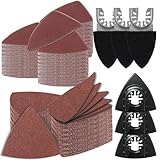 246 Multitool Schleifplatte für Delta-Schleifer, 3 finger sanding pad holder und 3 Dreieck-Schleifscheiben, 240 Blatt Schleifpapier, inklusive 60/80/120/180/240/320er Körnung
