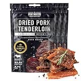 THE MEAT MAKERS - Dried Pork Tenderloin Pork Jerky 300g (3x100g) - Trockenfleisch Für Menschen, Trocken Fleisch Schweinefleisch Schweine Jerky Snack. Hervorragende Alternative zum Beef Jerky Snack.