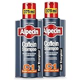 Alpecin Coffein-Shampoo C1, 2 x 375 ml - Haarwachstum stimulierendes Haarshampoo gegen erblich bedingten Haarausfall bei Männern - zur Verbesserung des Haarwachstums