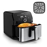 Moulinex Easy Fry Mega, Luftfritteuse, extra großes Fassungsvermögen 7,5 l, für bis zu 8 Personen, 8 voreingestellte Programme, kompakte Größe, App mit Rezepten, spülmaschinenfest, EZ855D