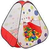 LittleTom Bällebad Kinderzelt für Drinnen & Draußen - 90x90x90 Bällebad Baby Spielecke Wohnzimmer Kinderspielplatz Indoor Spielplatz Zelt Deko Kinderzimmer Spielzeug Bällebad Indoor Spielgeräte