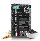 1 kg schwarzer Vollkorn Reis 'Riso Nero' – Ideal für Reissalat – Gourmet-Risotto – Glutenfrei – Hergestellt in Italien – Made in Italy - Reich an Vitamin B1 – Hoher Proteingehalt