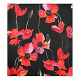 Magnetische Abdeckung für Geschirrspüler, dekorative Kühlschranktür, 58,4 x 66 cm, Rot, Wasserfarben, Mohnblumen, Blumenmuster