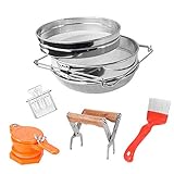 KEXMY Edelstahl-Honigsieb Doppelsieb für Bienenzucht Beekeeping Tool Set of 5