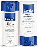 Linola Forte Shampoo & Haar- und Kopfhautspülung - 2 x 200 ml | Dusch-Set gegen Juckreiz und Schuppenflechte | Für entspannte Kopfhaut und geschmeidiges Haar