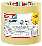 tesa Malerband Standard - 2er Pack - Malerabdeckband mit starker Haftung zum Abkleben bei Malerarbeiten - lösungsmittelfrei - 2 x 50 m x 50 mm