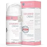 Feuchtigkeitscreme 100ml mit 3 essenziellen Ceramiden – plus Bio Aloe Vera, Bakuchiol und Bio Granatapfelkernöl – Vegane Gesichtspflege zur Stärkung der Hautbarriere mit Niacinamiden, Ectoin.