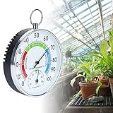CYSFETENA Indoor Thermometer Hygrometer, Präzises Thermohygrometer Mit Aluminiumlegierung, Für Gewächshaus Thermometer, Temperatur- Und Feuchtigkeitsmessung für Haus, Lager Und Bür