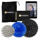 [IGELBÄLLE 3ER SET] Igelball Massageball Set - Stachelbälle Set - Stachelball Massage Rücken, Beine, Füß - Igelball Hart und 2x Medium Inkl. GRATIS Video, Booklet & Tasche – Massagebälle Set