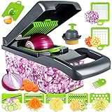 iPalamila Gemüseschneider - Würfelschneider - vegetable chopper dicer - Gemüsehobel - Geeignet für Würfe, Scheiben, 14 in 1Multifunktionsschneider Zwiebel Zerkleiner Salatschneider Mandoline, ABS