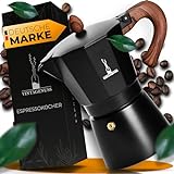 VINTAGENUSS Espressokocher Aluminium für 6 Tassen - NEUAUFLAGE 2023- Hochwertige Mokkakanne - Camping Kaffeekocher - Espressokanne - Espresso wie beim Barista.