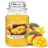 Yankee Candle Duftkerze im Glas| Mango Peach Salsa | Brenndauer bis zu 150 Stunden|Große Kerze im Glas