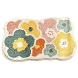 Yoyakie Blumenbad Matte 16x24 Zoll - absorbierende Nicht -Rutsch -Plüsch - Duschbadewanne Teppichbad Teppiche
