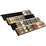 Lifewit Gewürzregal für Schubladen Gewürz Schubladeneinsatz, Schubladen Ordnungssystem von 33cm bis 66cm ausziehbar, Organizer für Küche, Arbeitsfläche, Schrank, Regal, 4 Etagen, 8er Set, Schwarz