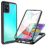 CENHUFO für Samsung Galaxy A71 Hülle, 360 Grad Schutzhülle Stoßfest Panzerhülle mit Eingebautem Displayschutz Robust Bumper Full Cover Outdoor Case Handyhülle für Samsung Galaxy A71 4G - Schwarz