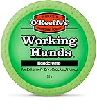 O'Keeffe's Working Hands, 96g Tiegel - Handcreme für extrem trockene, rissige Hände | Erhöht sofort den Feuchtigkeitsgehalt, bildet eine Schutzschicht und verhindert Feuchtigkeitsverlust