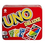 Mattel Games K0888 - UNO Deluxe, in exklusiver Verpackung mit Punkteblock, Sammlerdose, Gesellschaftsspiel, Geschenk ab 7 Jahren